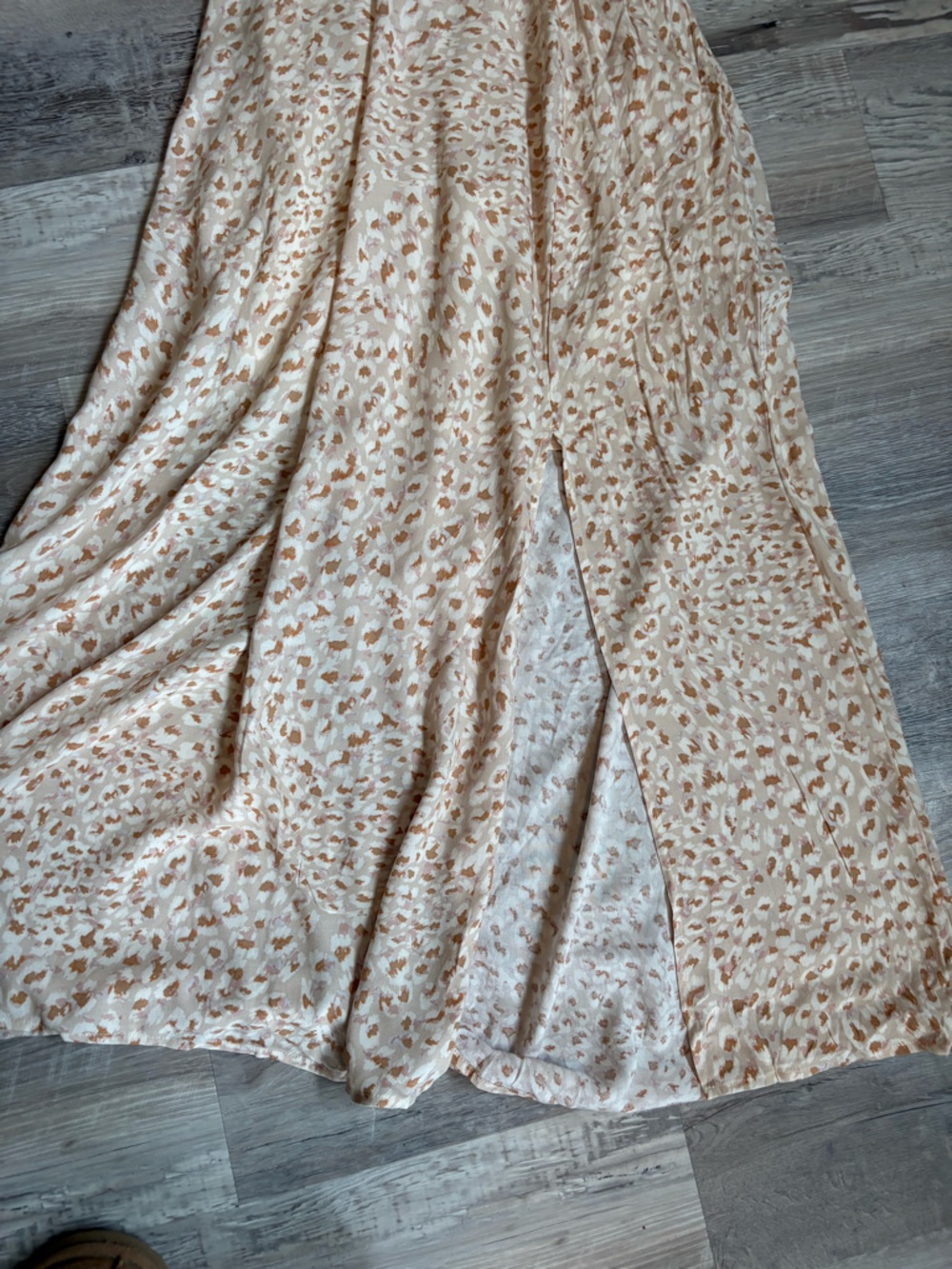 NWT Saltwater Luxe Tristan Puff Sleeve Midi Dress Sand Beige Floral Size S Boho - Picture 6 of 14